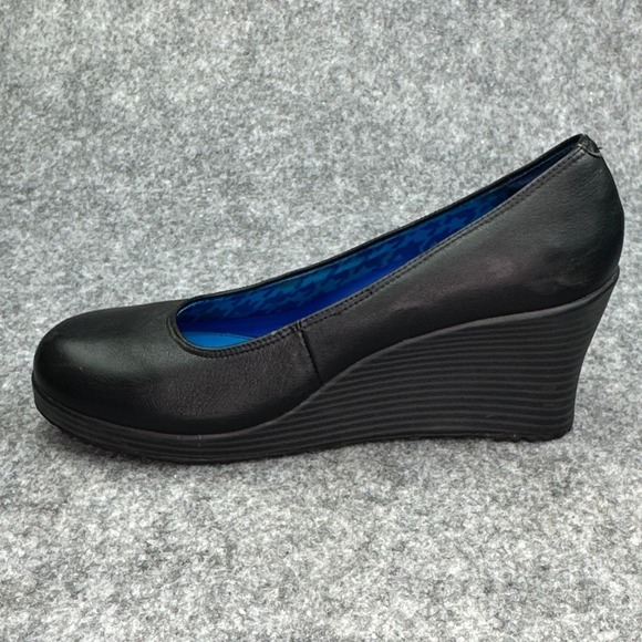 Crocs A-Leigh Black Wedge Slip On Shoes Womens 7.5 Closed Toe - Picture 7 of 10